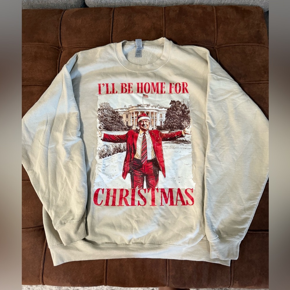 Christmas Sweatshirt with Red and Cream Design